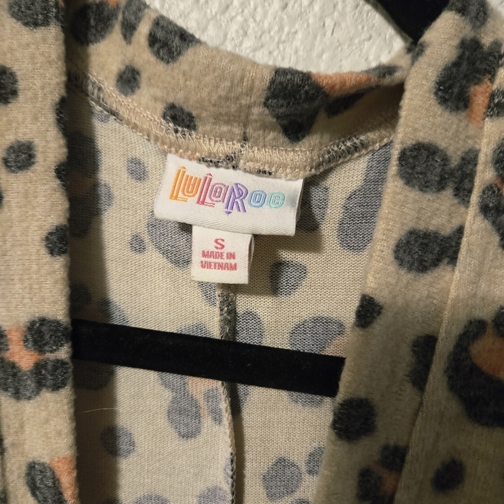LuLaRoe Tan and Black Leopard Print Cardigan - Picture 3 of 8